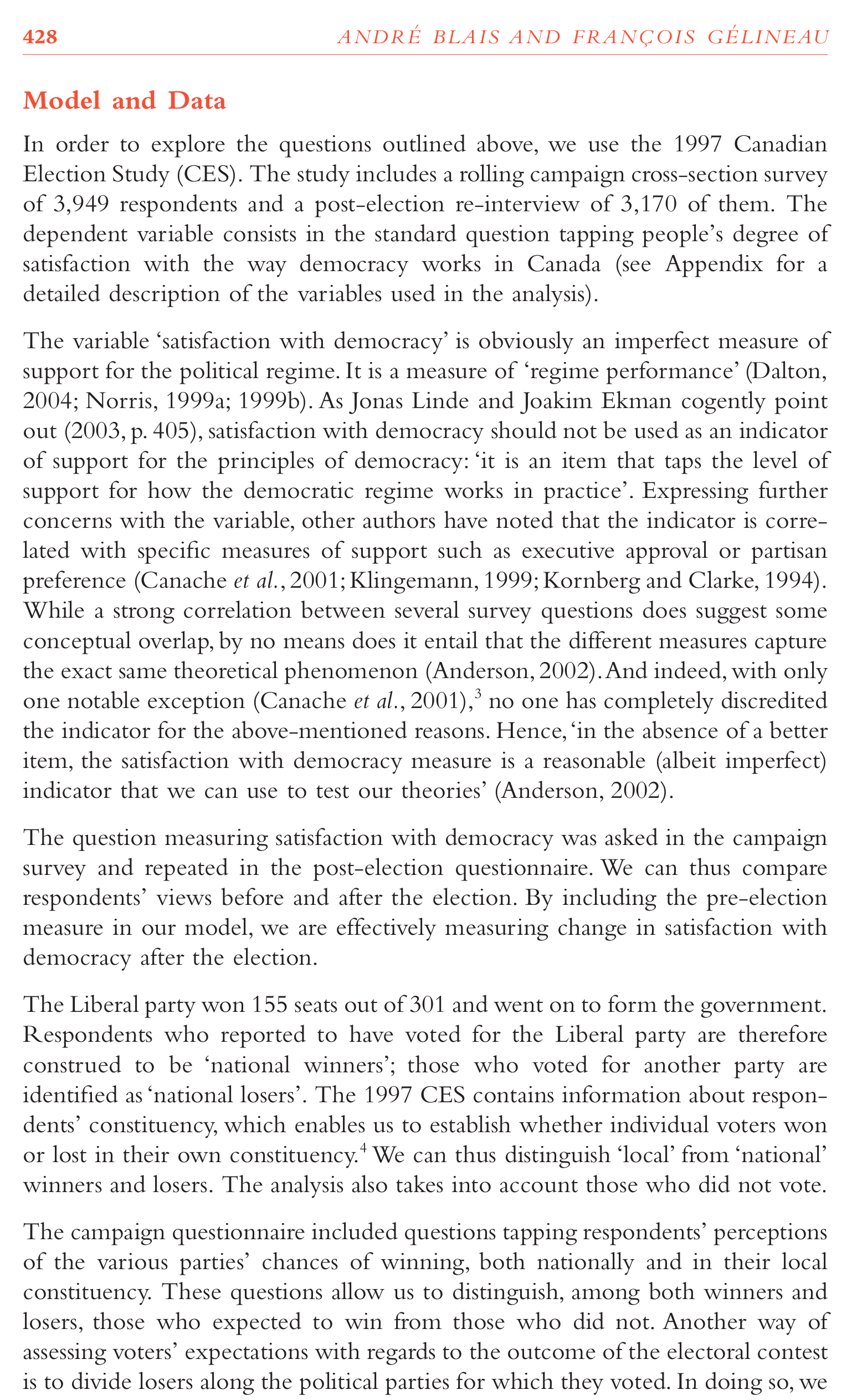 Blais et Gélineau (2007), page 428